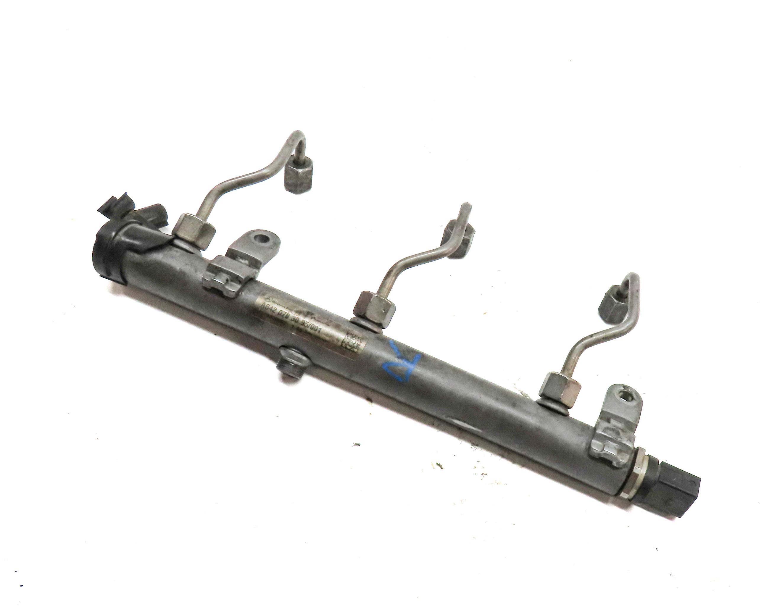 2013 MERCEDES GL350 (X166) 3.0L DIESEL (OM642) ENGINE RIGHT FUEL RAIL w/ LINES — exact item pictured